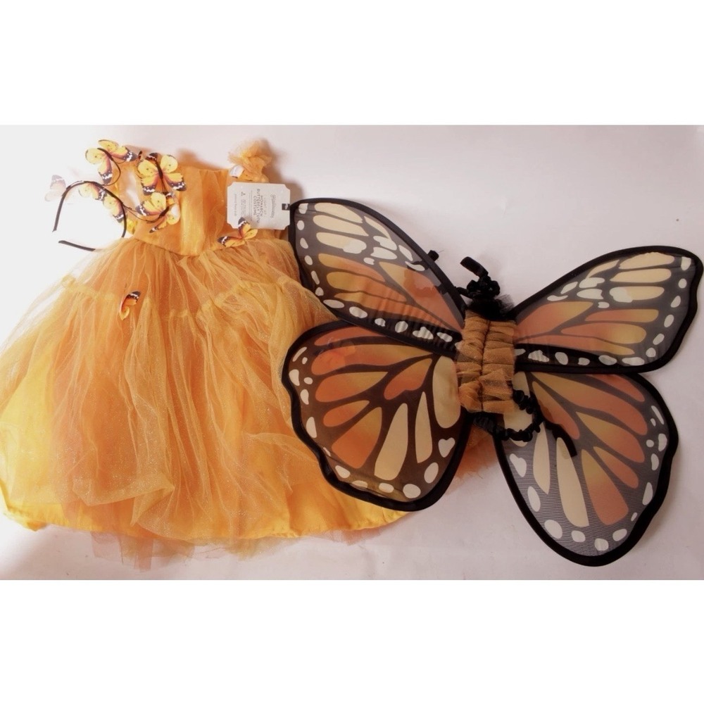 New Pottery Barn Kids Light Up Monarch Butterfly Halloween costume 3T-2 Pieces